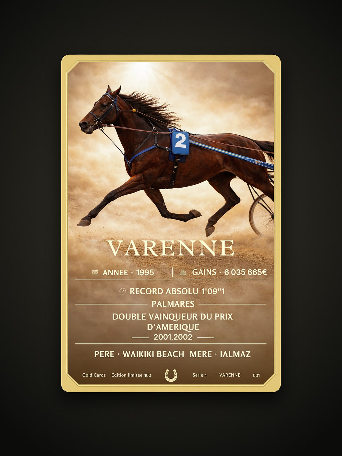 Carte Gold Card Varenne : illustration et palmarès