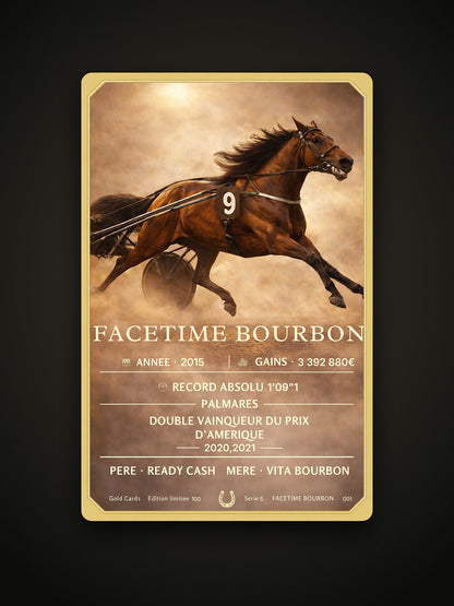 Carte Gold Card Face Time Bourbon : illustration et palmarès