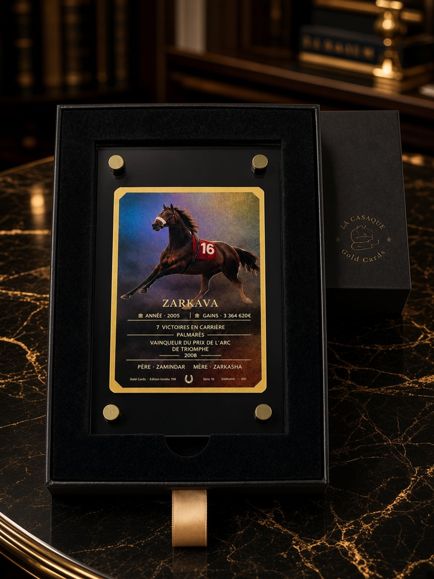 Gold Card Zarkava, mise en scène sur marbre noir